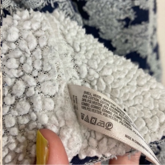 Anthro Knit Wrap Robe Blue White Grey Floral Waist Tie One Size - Picture 10 of 12